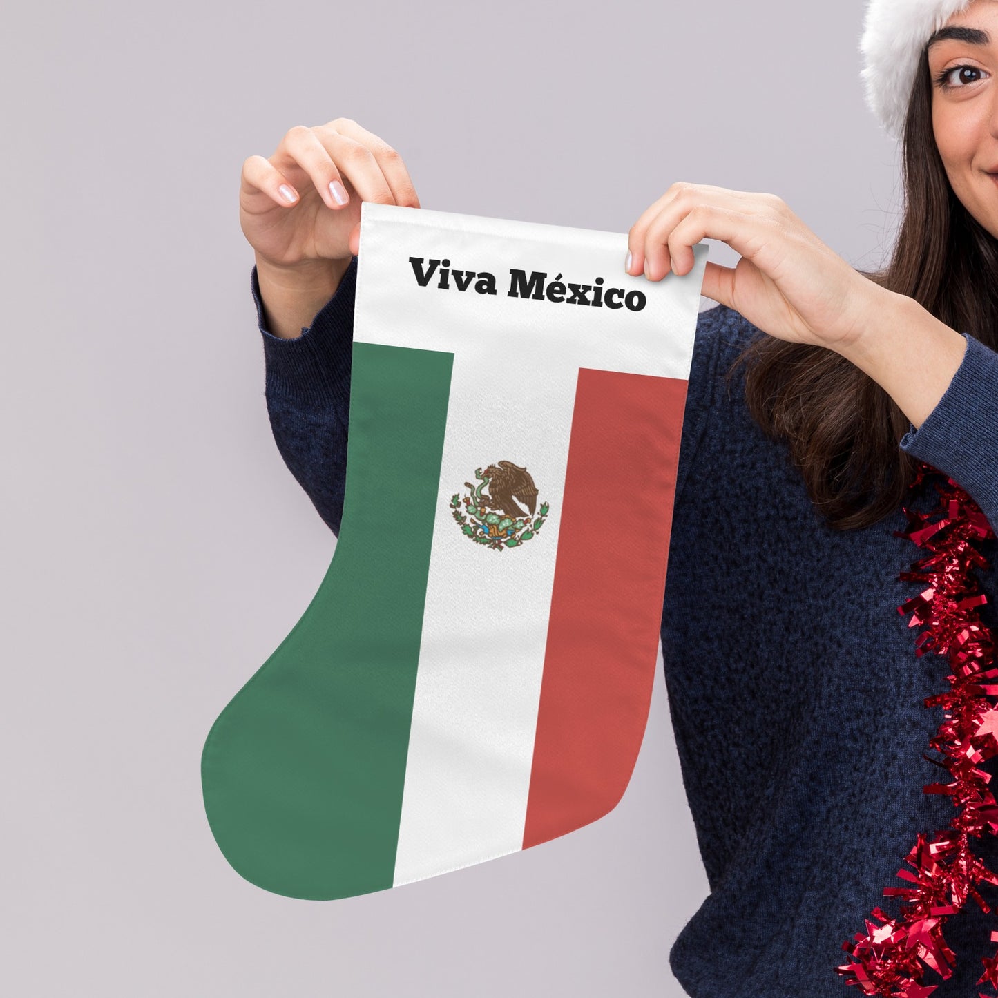 Mexico Flag Inspired Christmas Stocking | Ships from USA