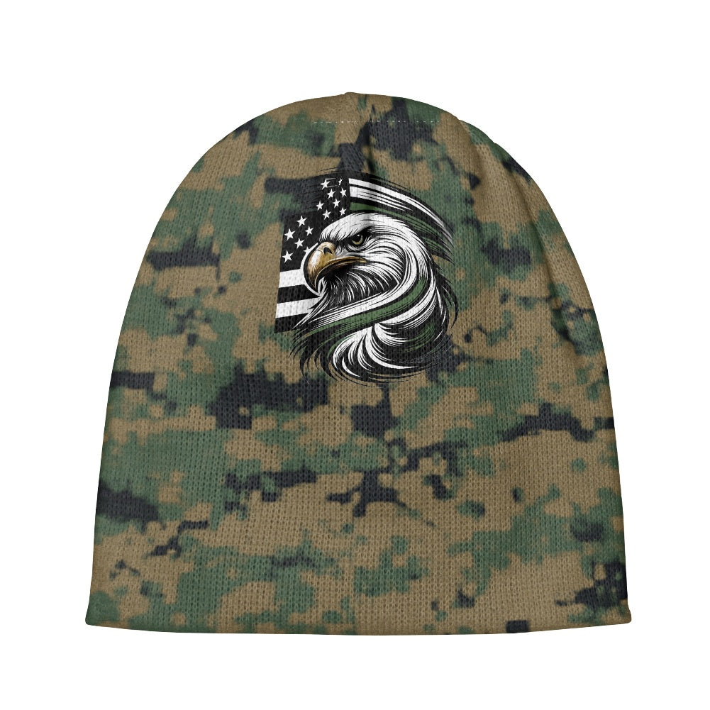 Thin Green Line Flag Inspired Eagle on Digital Camo Kids' Beanie