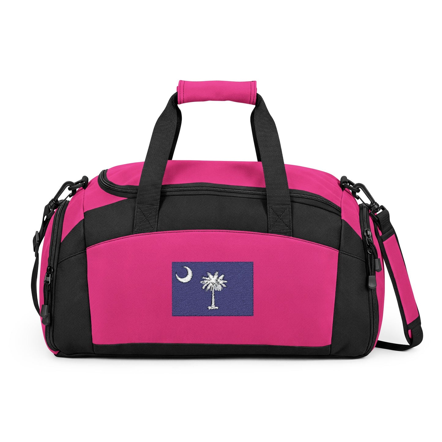 South Carolina Flag Gym Bag — Black Duffle with Embroidered South Carolina Flag