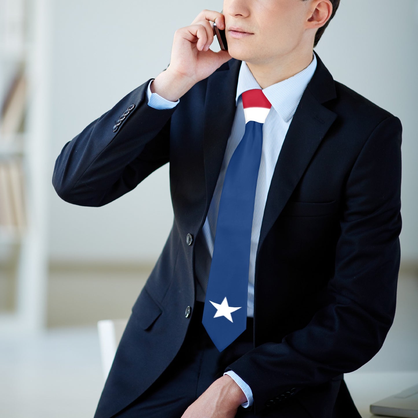 Texas Flag Inspired Classic Necktie (Two Sides)