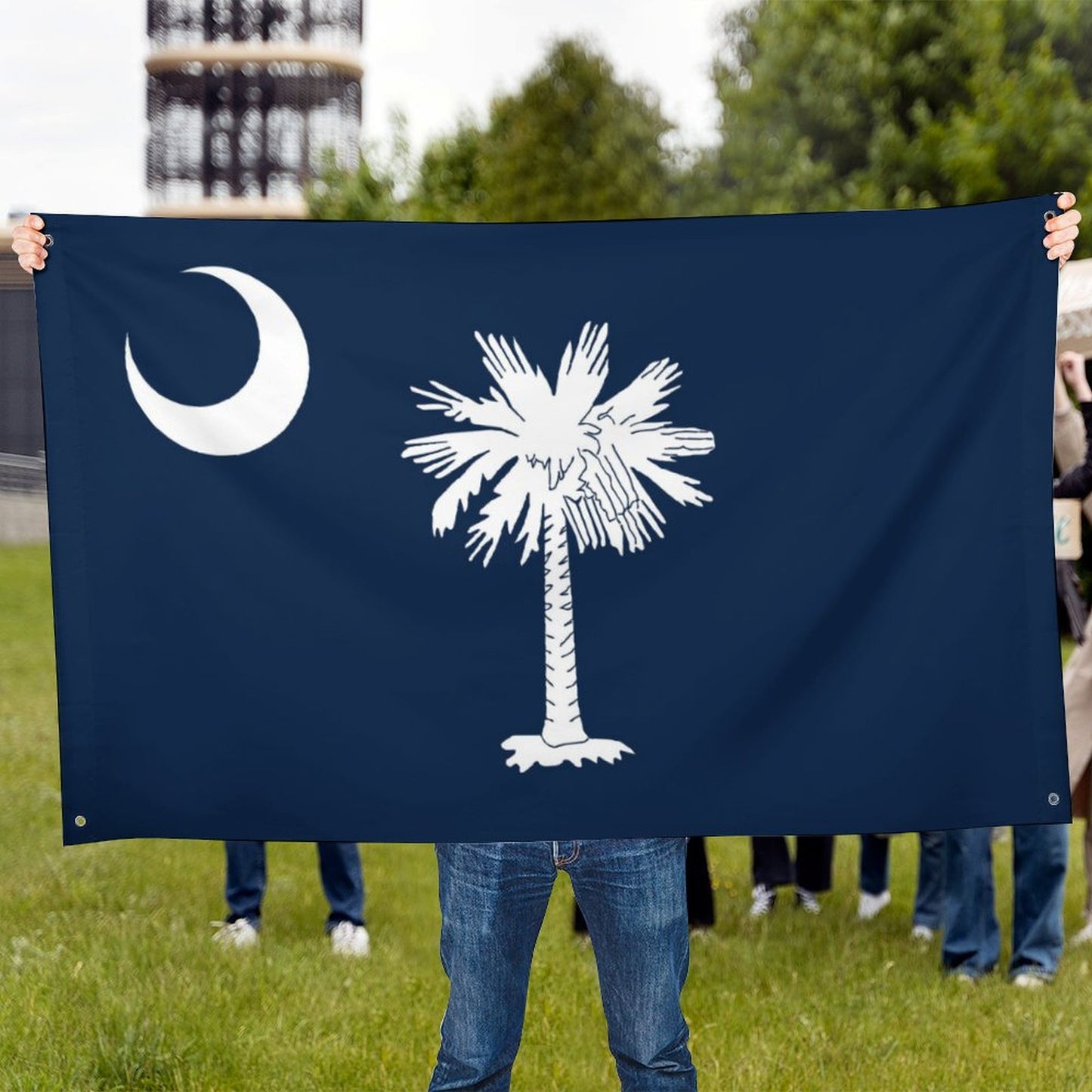 South Carolina Flag Inspired Wall Mount Flag with Four Grommets (35x59 in)