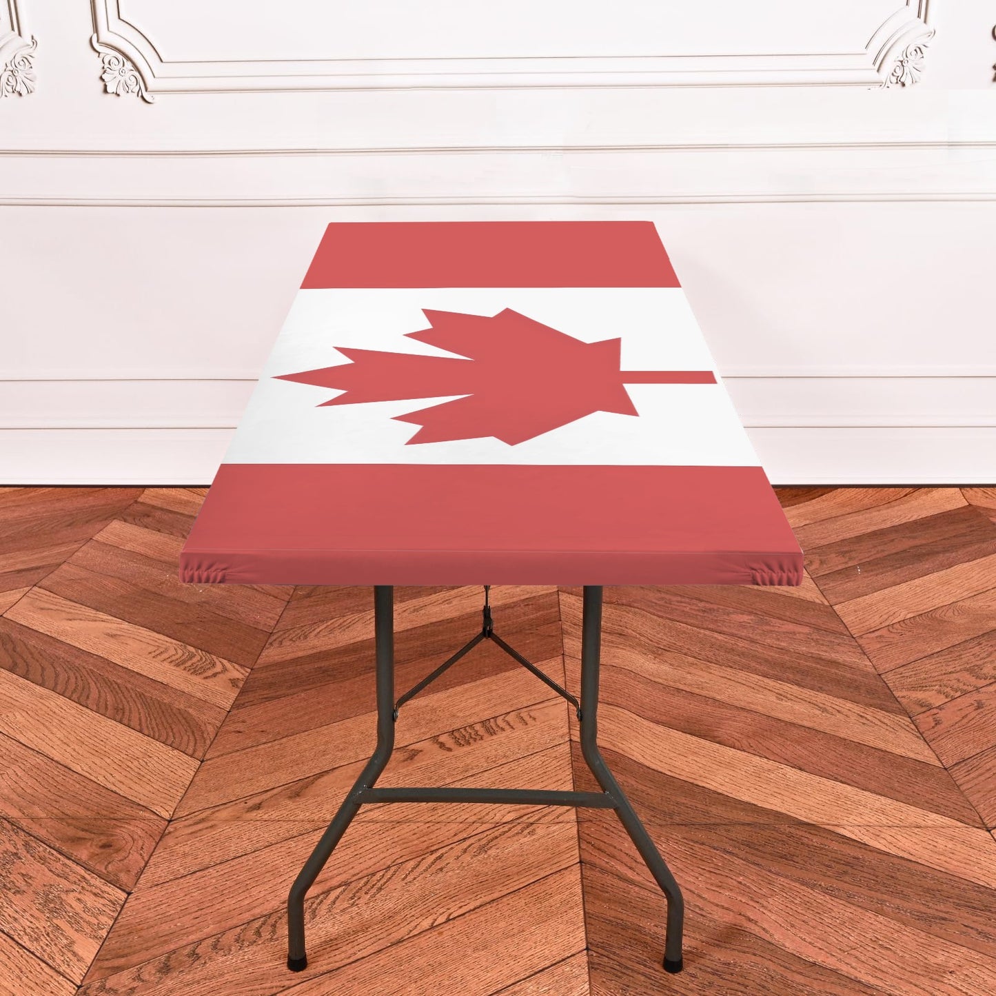 Canada Flag Inspired Custom Elastic Fitted Tablecloth 72x30 inch (Made in the USA)