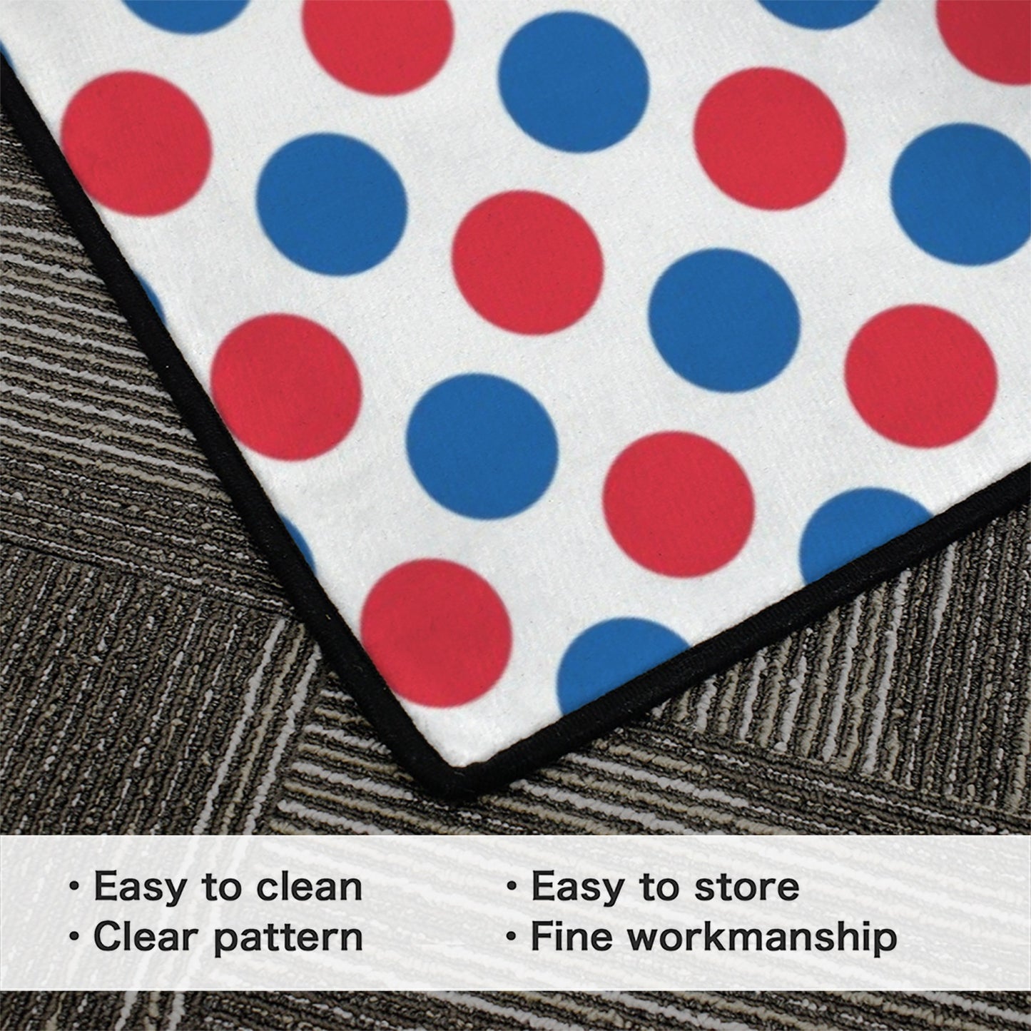 USA/American Flag Inspired Polka Dot Pattern 84x60 Inch Area Rug with Black Binding (Made in the USA)