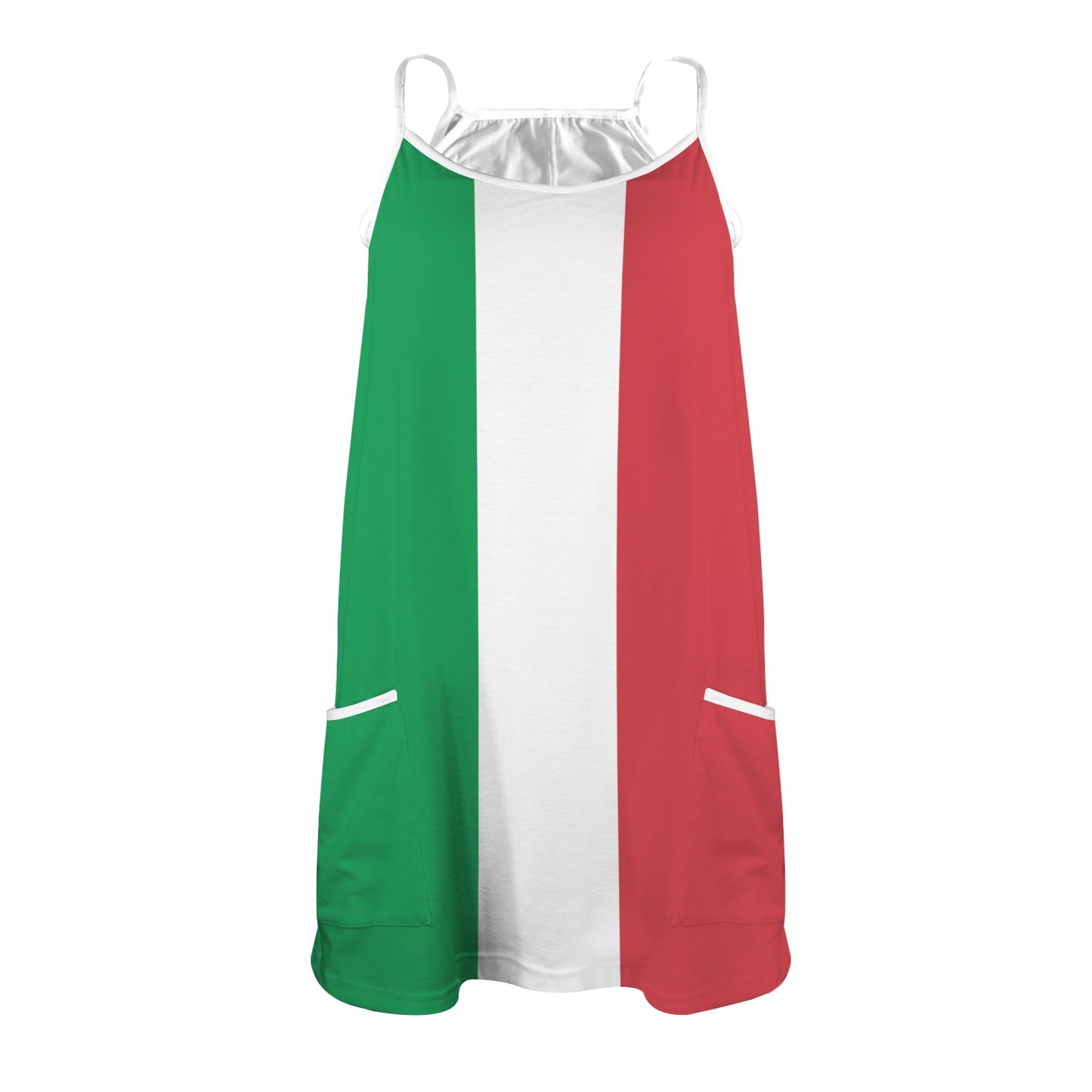 Italy Flag Inspired Women's Double-Layered Camisole Dress
