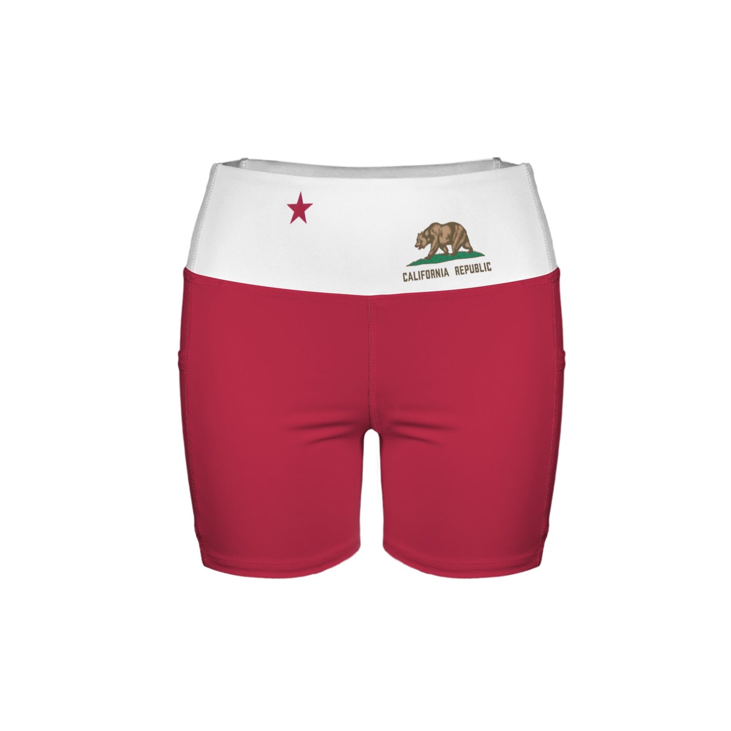 California Flag Pocket Yoga Active Shorts