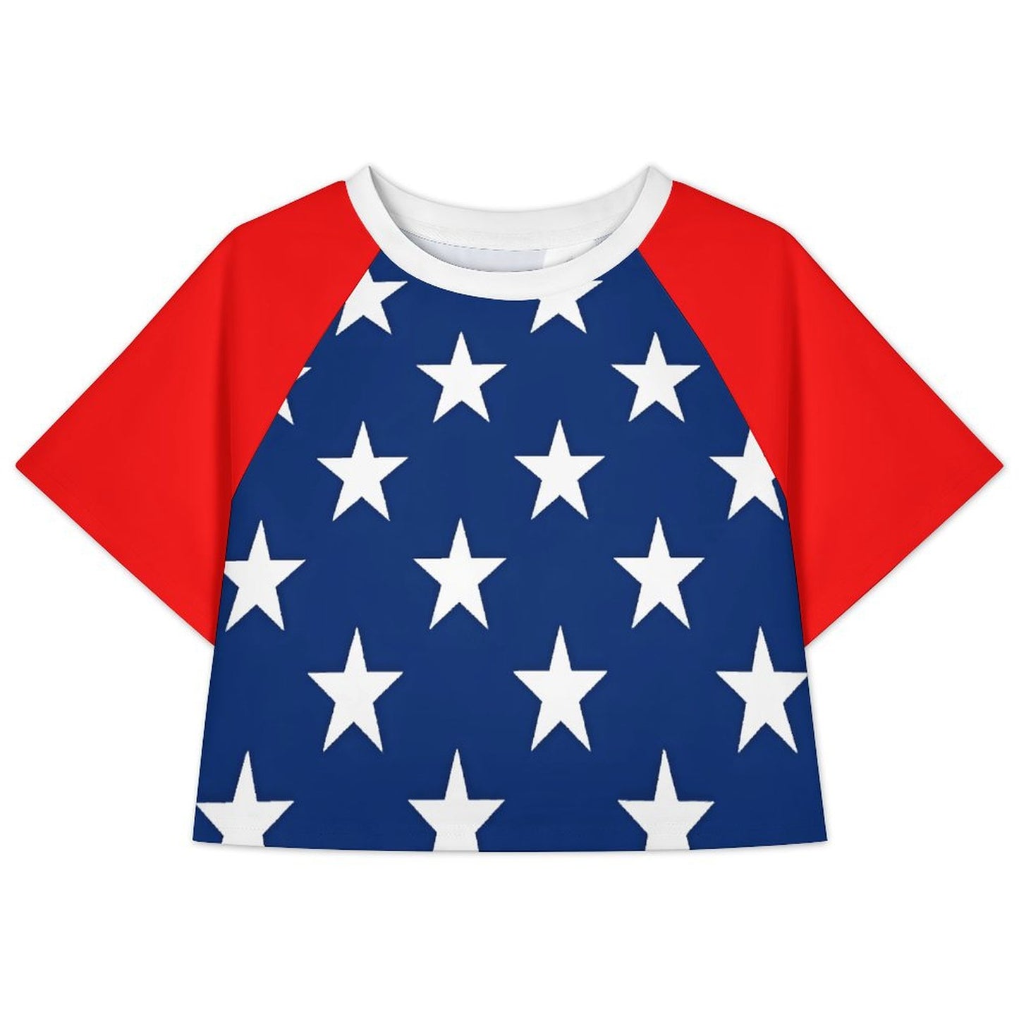 USA/American Flag Inspired Women's Cropped Shirt