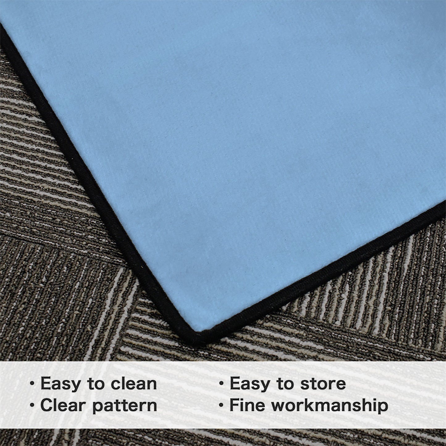Argentina Flag Inspired 84x60 Inch Area Rug with Black Binding (Made in the USA)