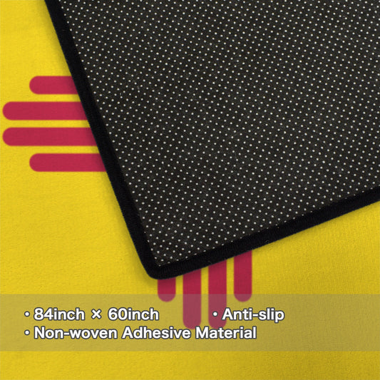 New Mexico Flag Inspired 84x60 Inch Area Rug with Black Binding (Made in the USA)