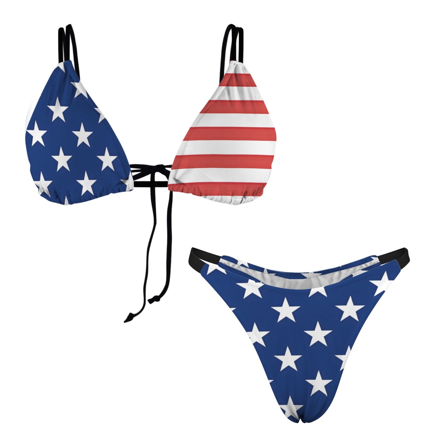 American Flag Stars 7996x7004 Women's String Bikini Sets - Luv My Flag
