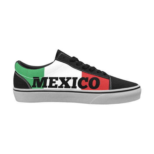 Mexico Flag Inspired Women's Lace-Up Canvas Shoes