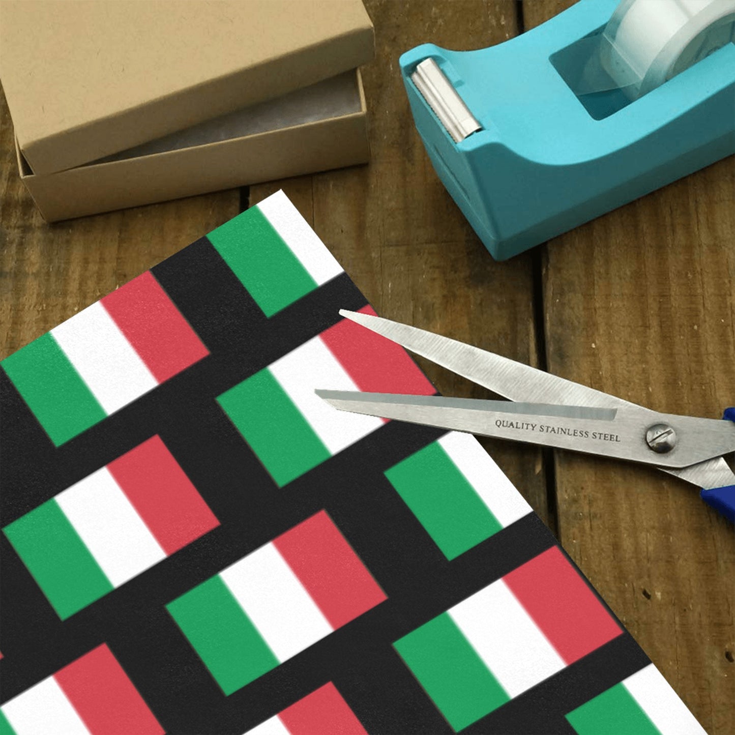Italy Flag Inspired Custom Gift Wrapping Paper 58"x 22.5" (4 Rolls)