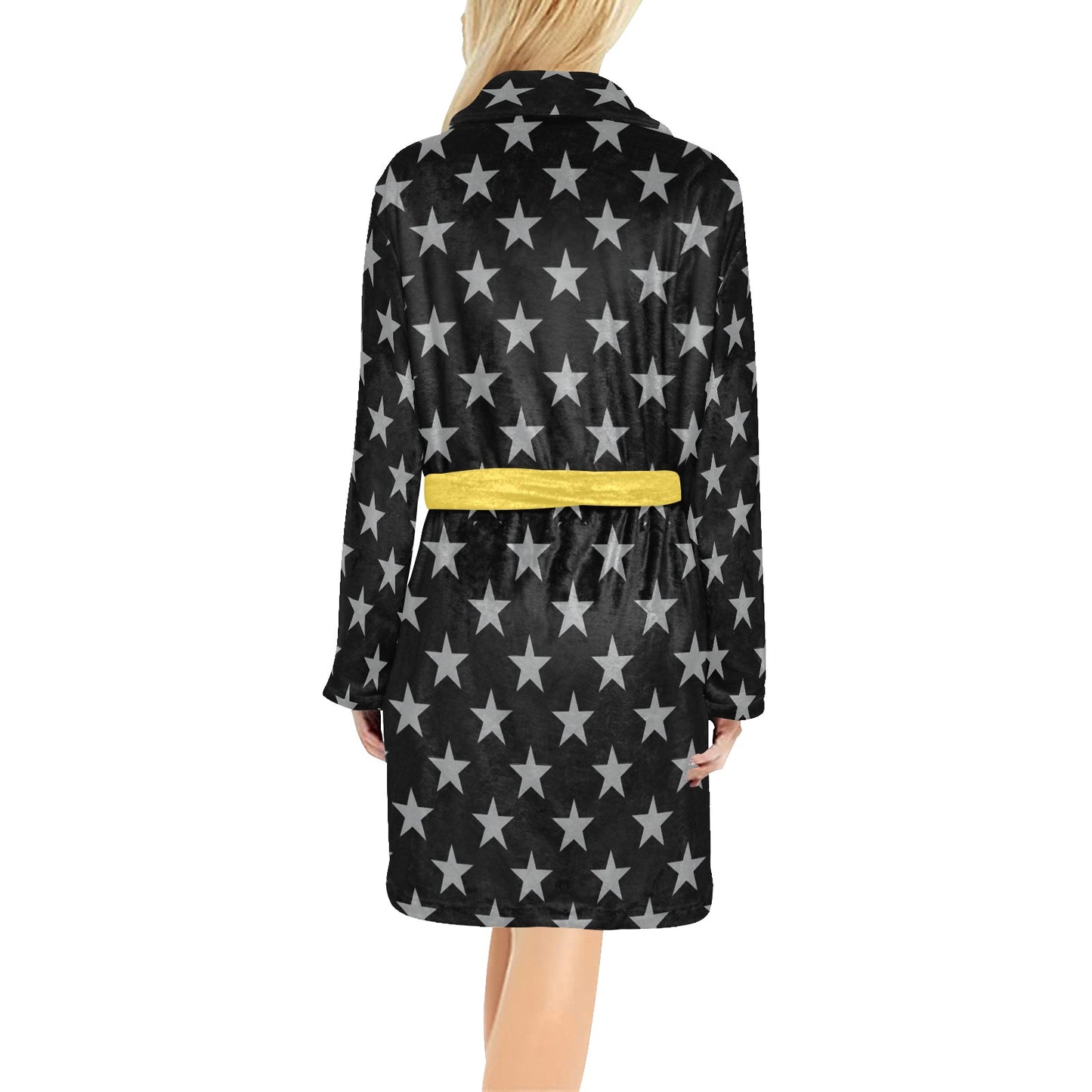Thin Gold Line Flag Inspired Women's Fleece Robe