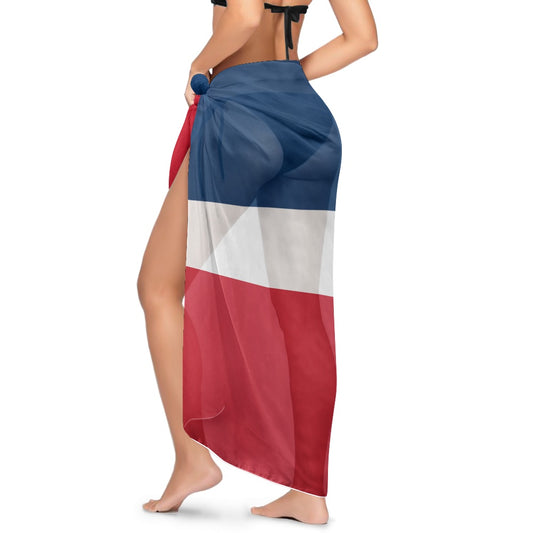 Dominican Republic Flag Inspired Bikini Cover-Up