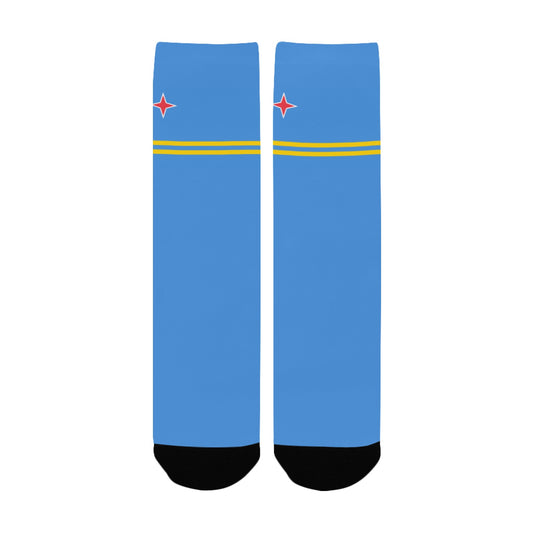 Aruba Flag Inspired Women's Custom  Socks | Ships from USA