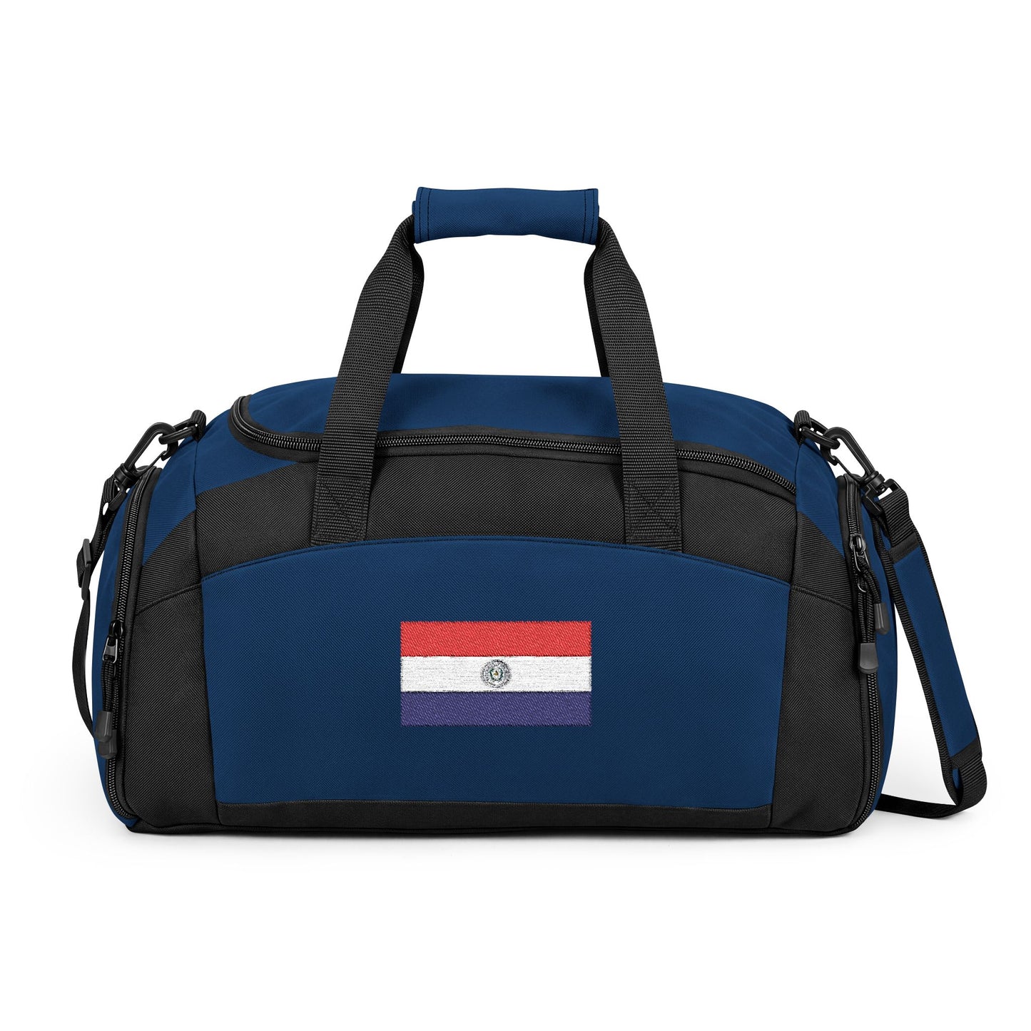 Paraguay Flag Gym Bag — Black Duffle with Embroidered Paraguay Flag