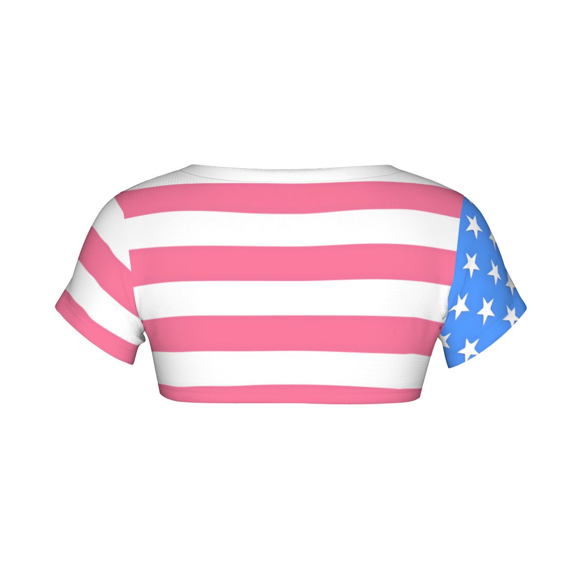 USA/American Flag Inspired Women's 1/2 Cut Short Sleeve T-Shirt Style-2