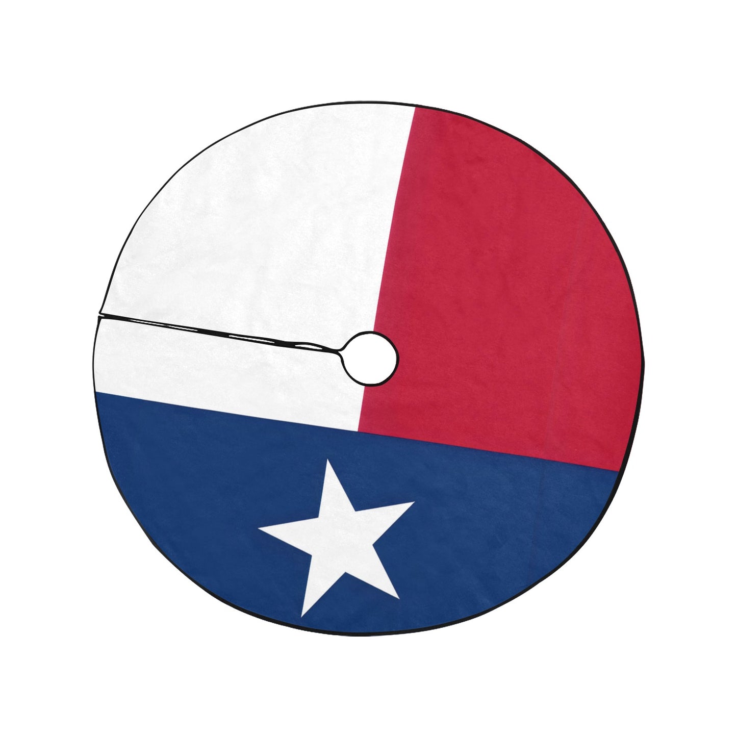 Texas Flag Thick Christmas Tree Skirt 47" x 47"