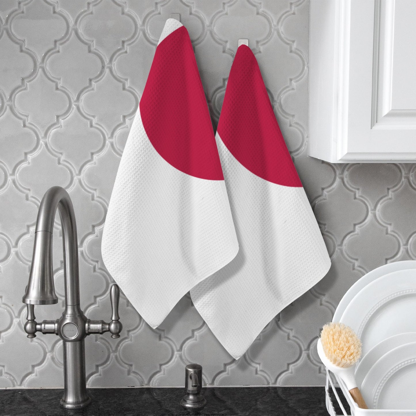 Japan Flag Inspired Kitchen Towel 40X60cm (Pack of 2) (Made in the USA)