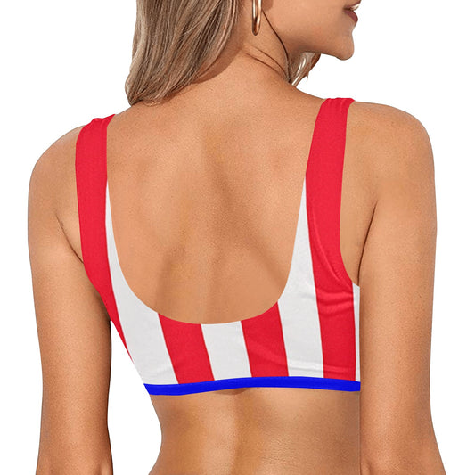 USA/American Flag Inspired Style-3 Sport Bikini Top