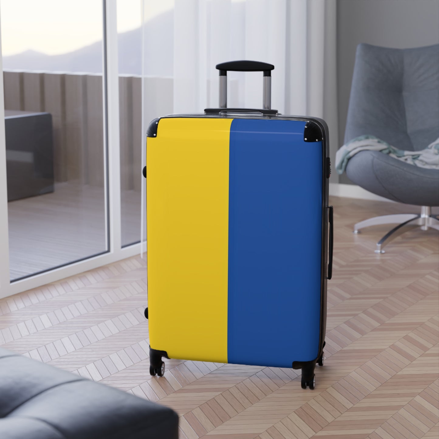 Ukraine Flag Inspired Suitcase