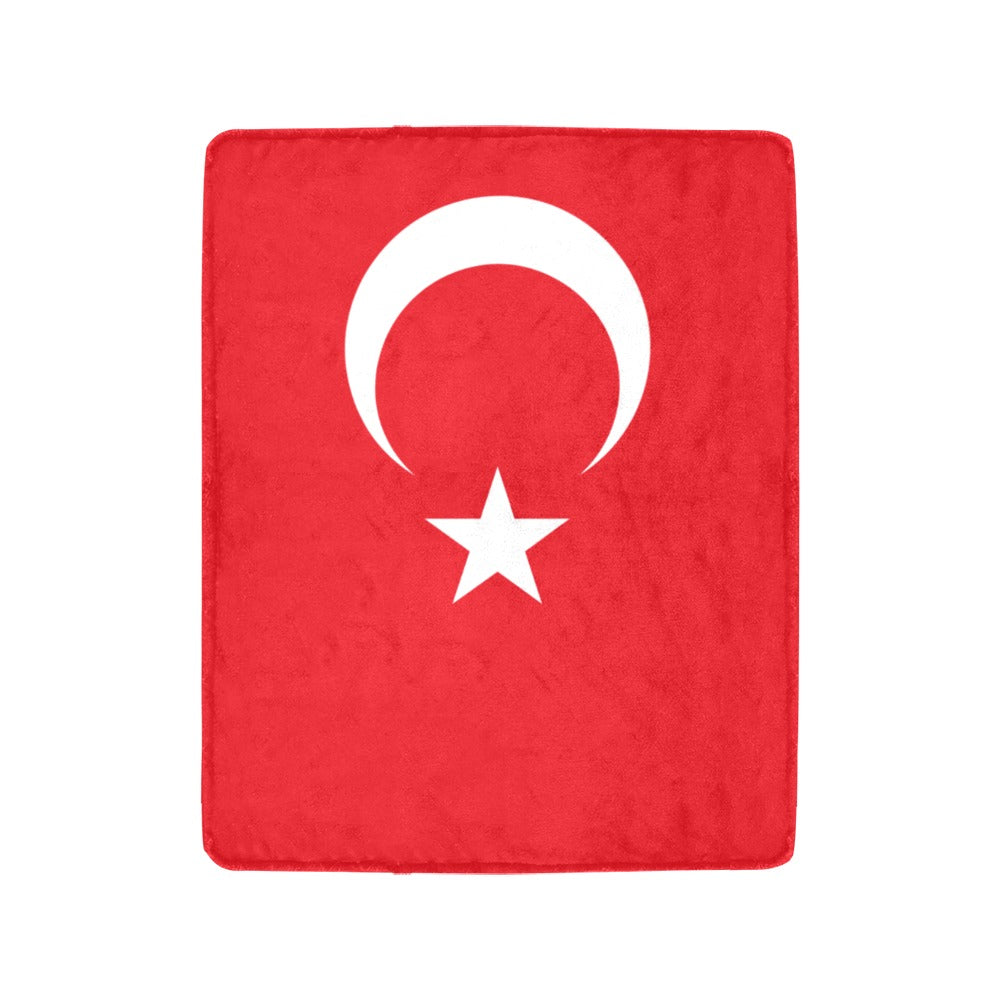 Red blanket with Turkish flag design from Luv My Flag.