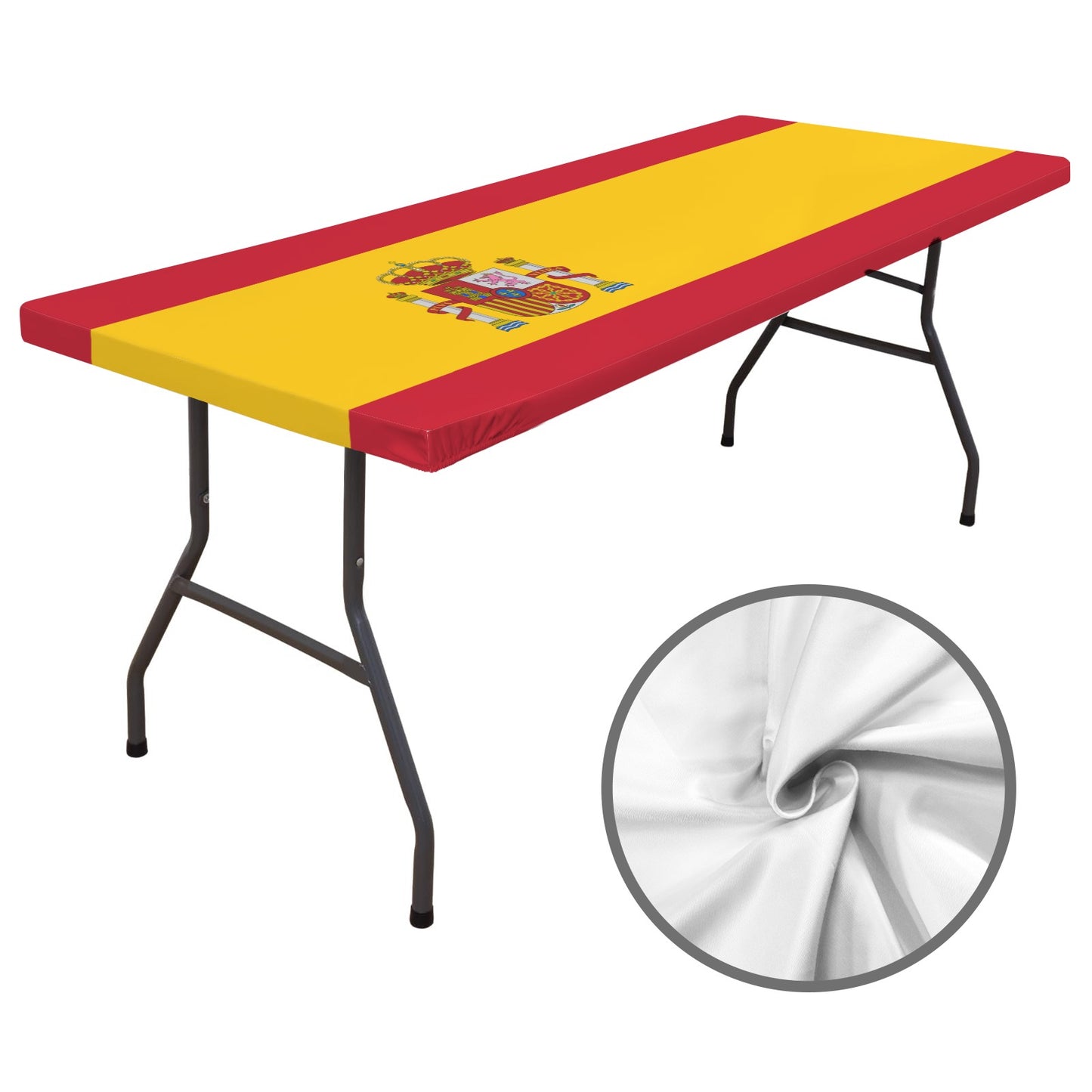 Spain Flag Inspired Custom Elastic Fitted Tablecloth 72x30 inch (Made in the USA)