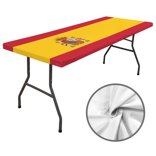 Spain Flag Inspired Custom Elastic Fitted Tablecloth 72x30 inch (Made in the USA)