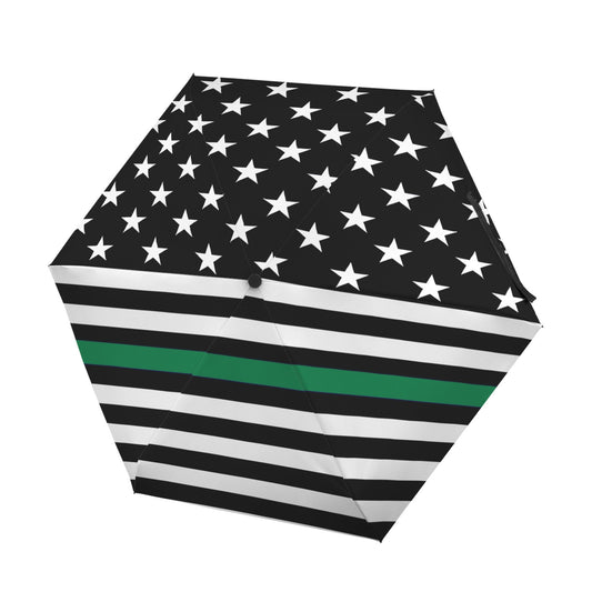 Thin Green Line Flag Inspired Mini Compact Umbrella