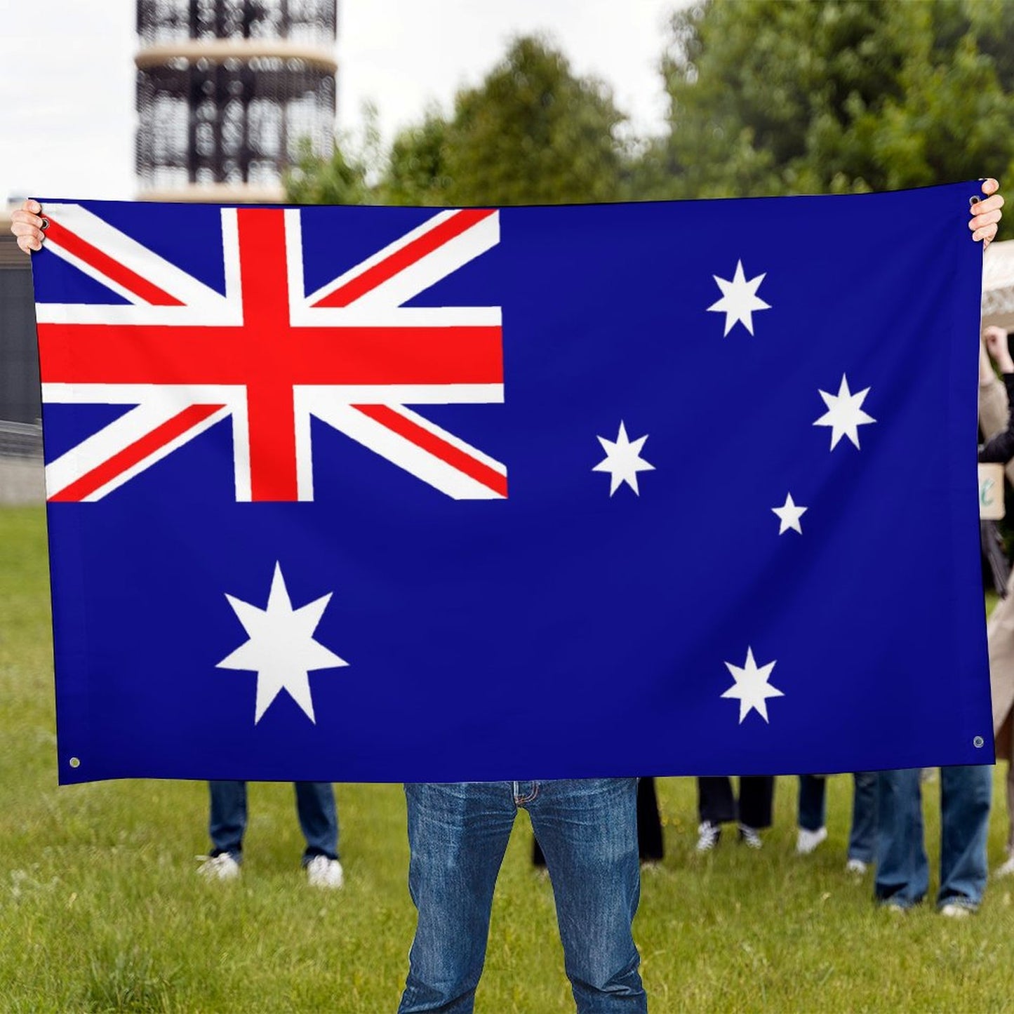 Australia Flag Inspired Wall Mount Flag with Four Grommets (35x59 in)