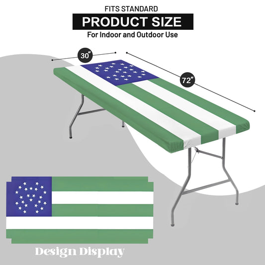 NYPD Flag Inspired Custom Elastic Fitted Tablecloth 72x30 inch (Made in the USA)