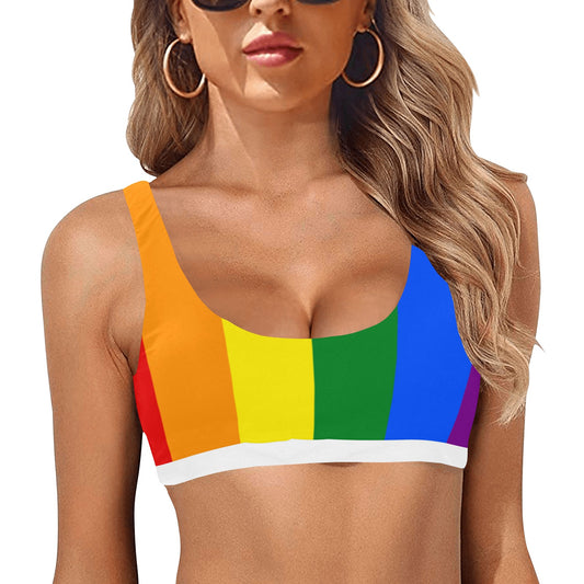 Rainbow Flag Inspired Sport Bikini Top