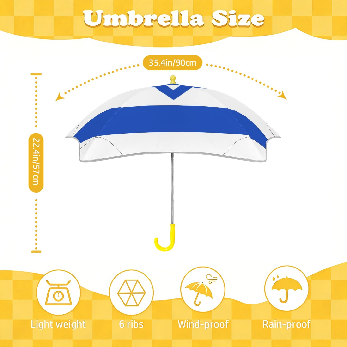 Israel Flag Inspired Kids Safe Round Corner Umbrella