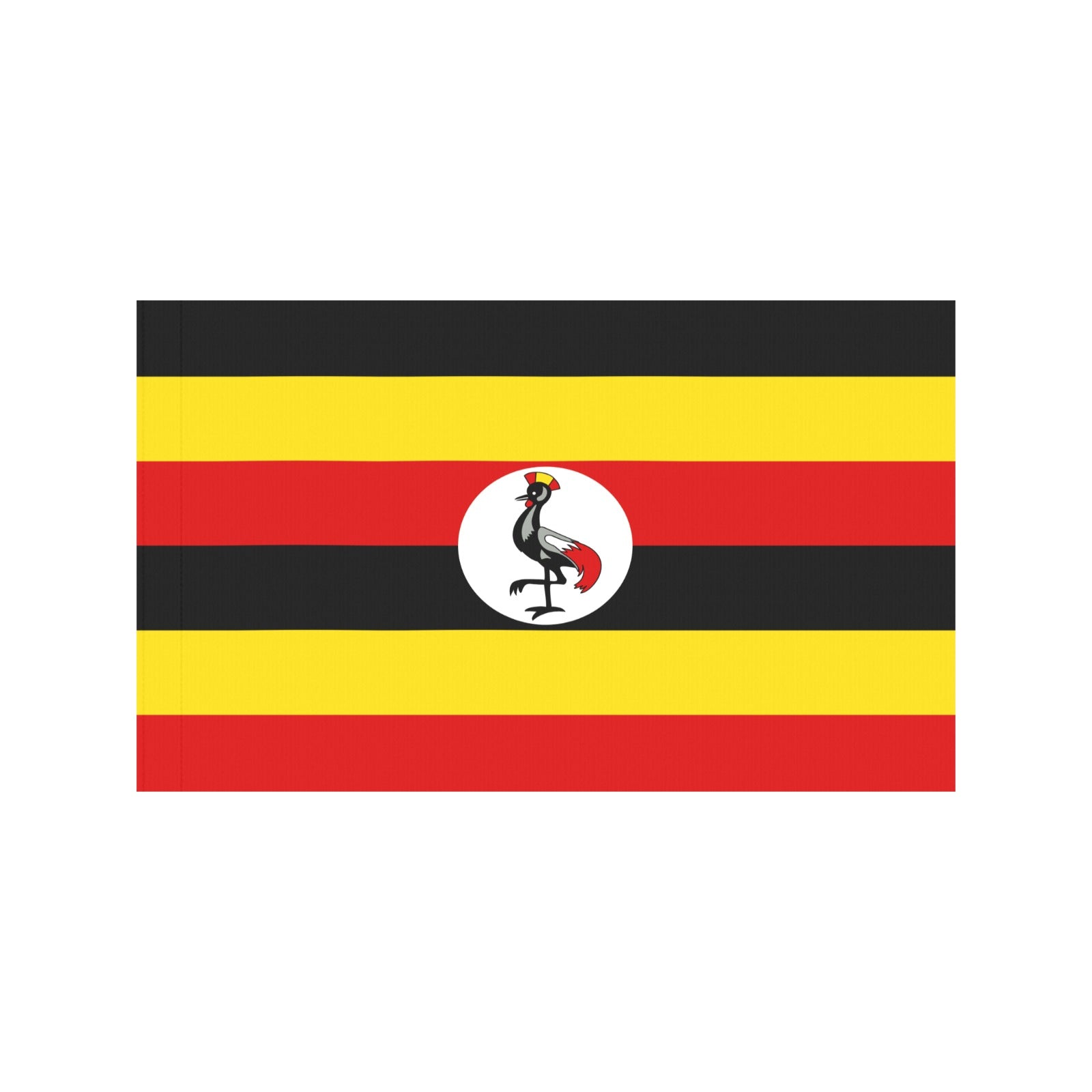 Luv My Flag: Uganda flag with black, yellow, red stripes.