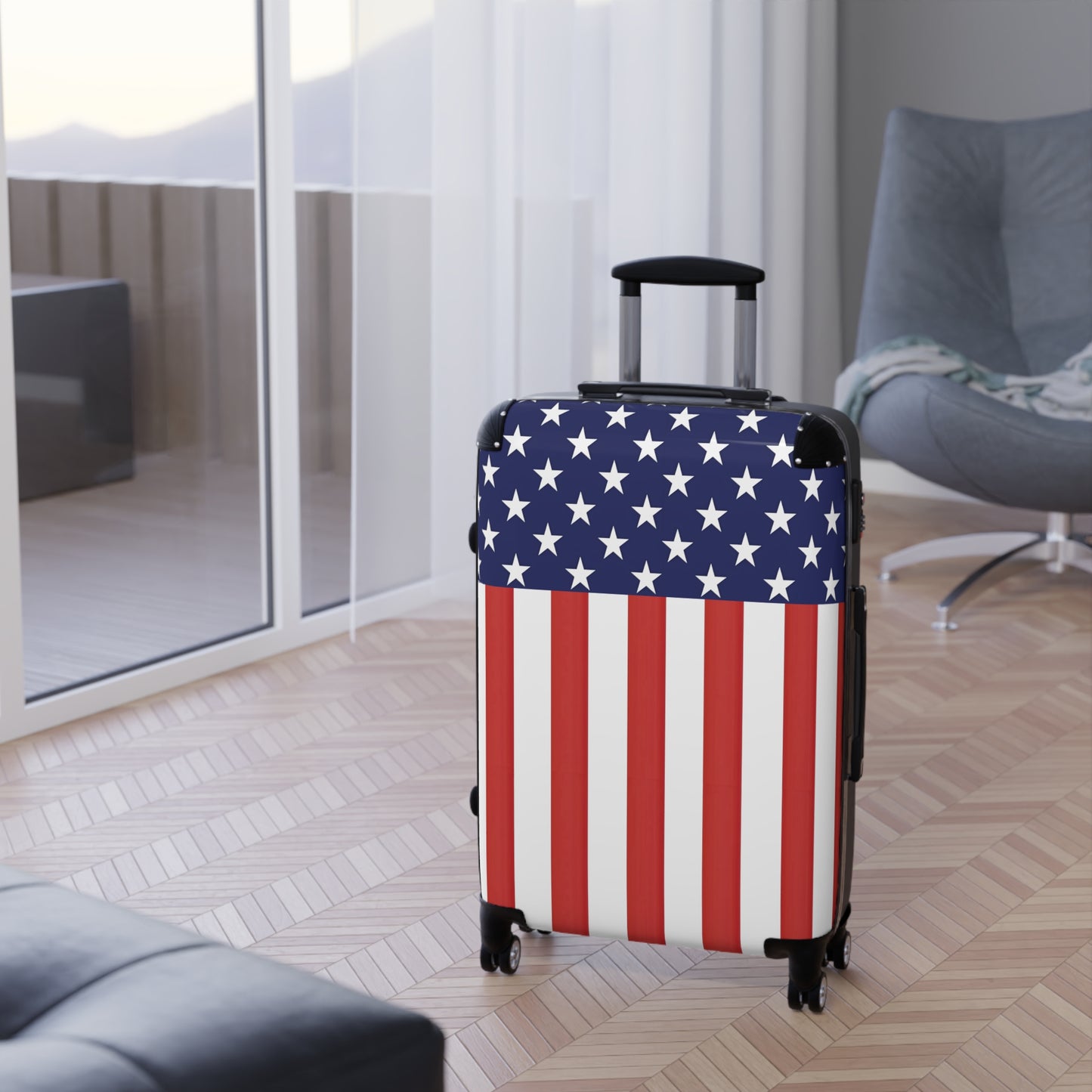 USA/American Flag Inspired Suitcase