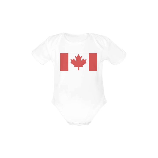 Canada Flag Baby Short Sleeve Unisex Bodysuits（Made in USA）