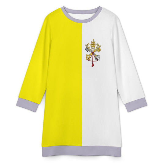 Vatican City Flag Inspired Sweater Dress