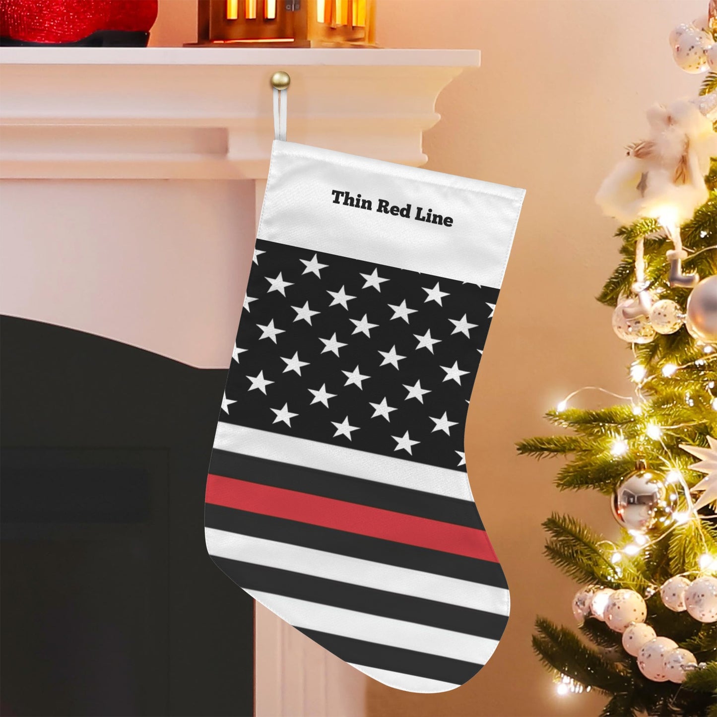 Thin Red Line Flag Christmas Stocking(Made in USA)