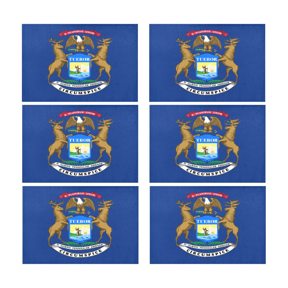 Michigan Flag Placemats 12" x 18" (Set of 6)