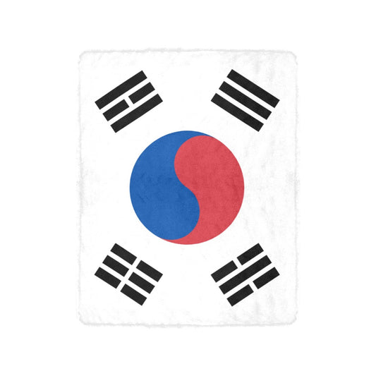 Luv My Flag Korean flag throw blanket with bold symbolism.