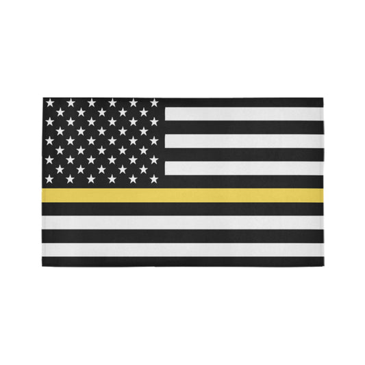 Thin Gold Line Flag Inspired Doormat 30" x 18" (Sponge Material)