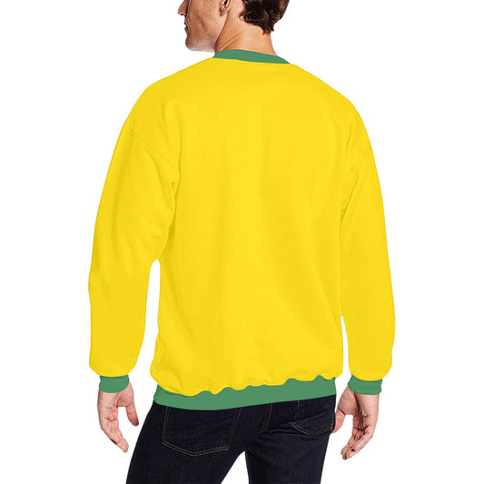 Brazil Flag Inspired Men’s Fuzzy Sweatshirt Made in USA
