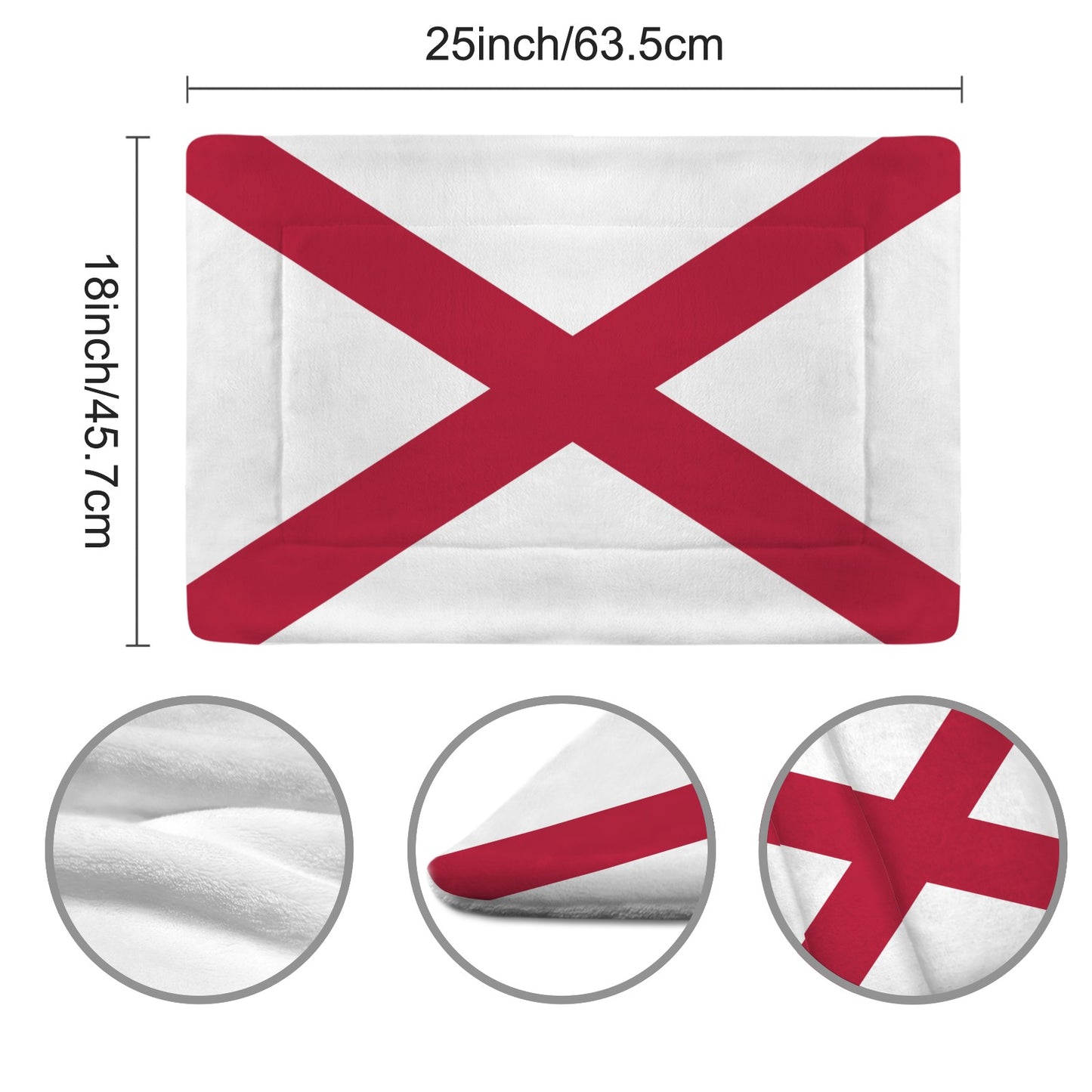 Alabama Flag Inspired Pet Mat 25x18inch (Made in the USA)