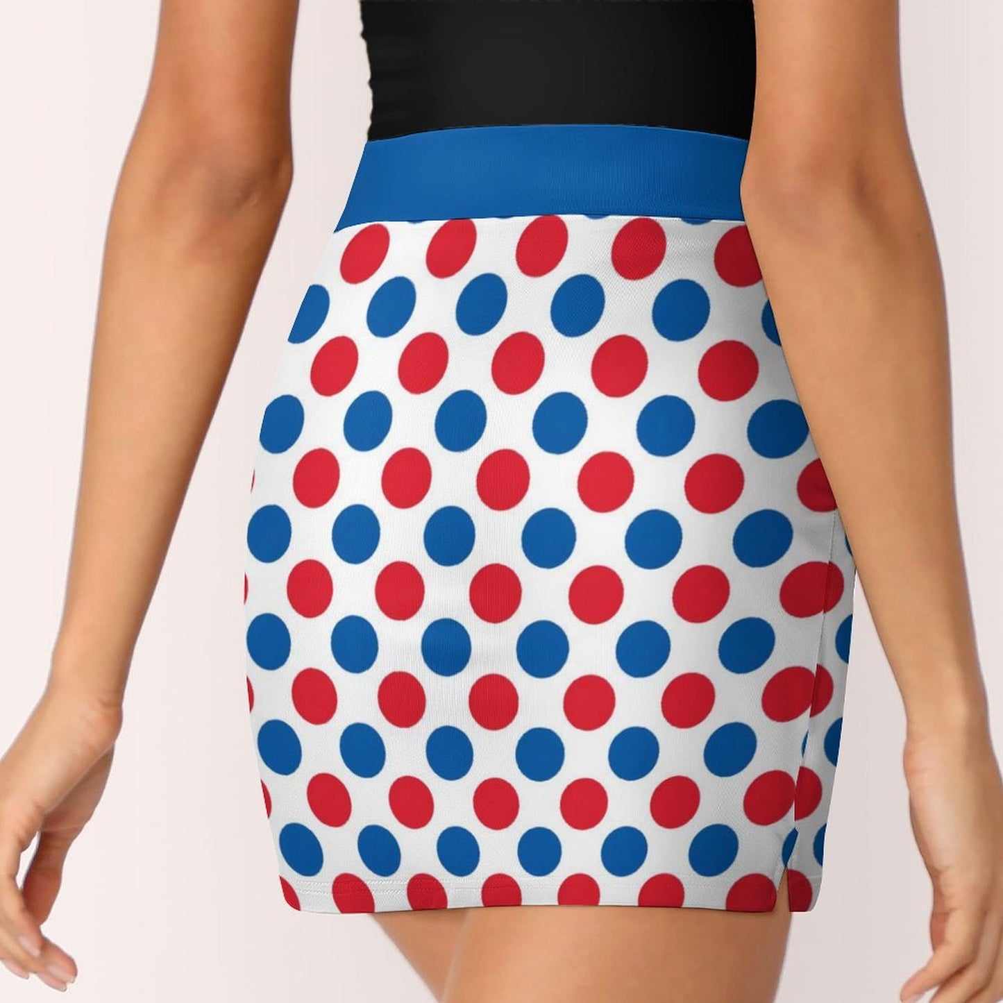 USA/American Flag Inspired Polka Dot Pattern Women’s Skort with Pocket