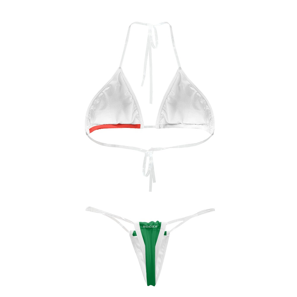 Madagascar Flag Inspired Transparent String Bikini