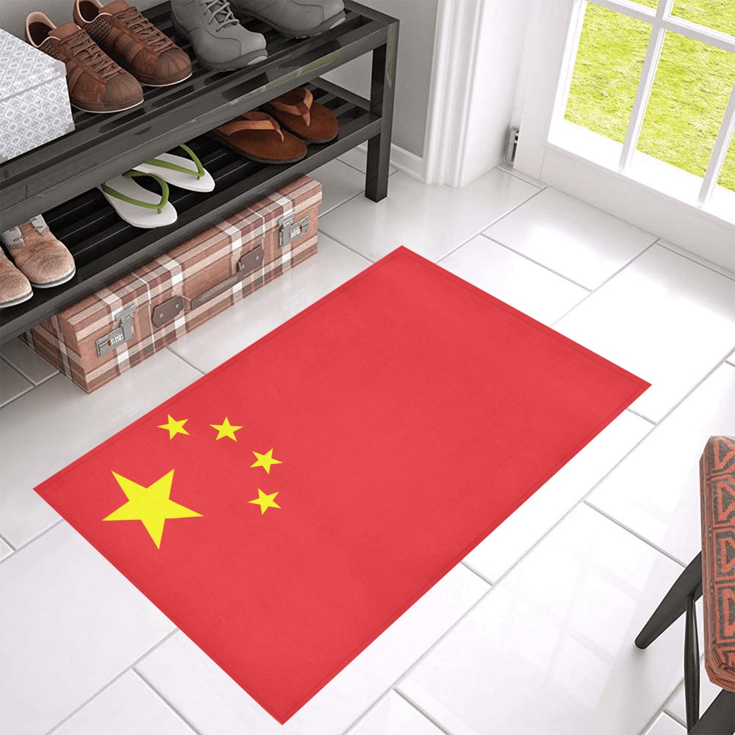 China Flag Inspired Doormat 30" x 18" (Sponge Material)