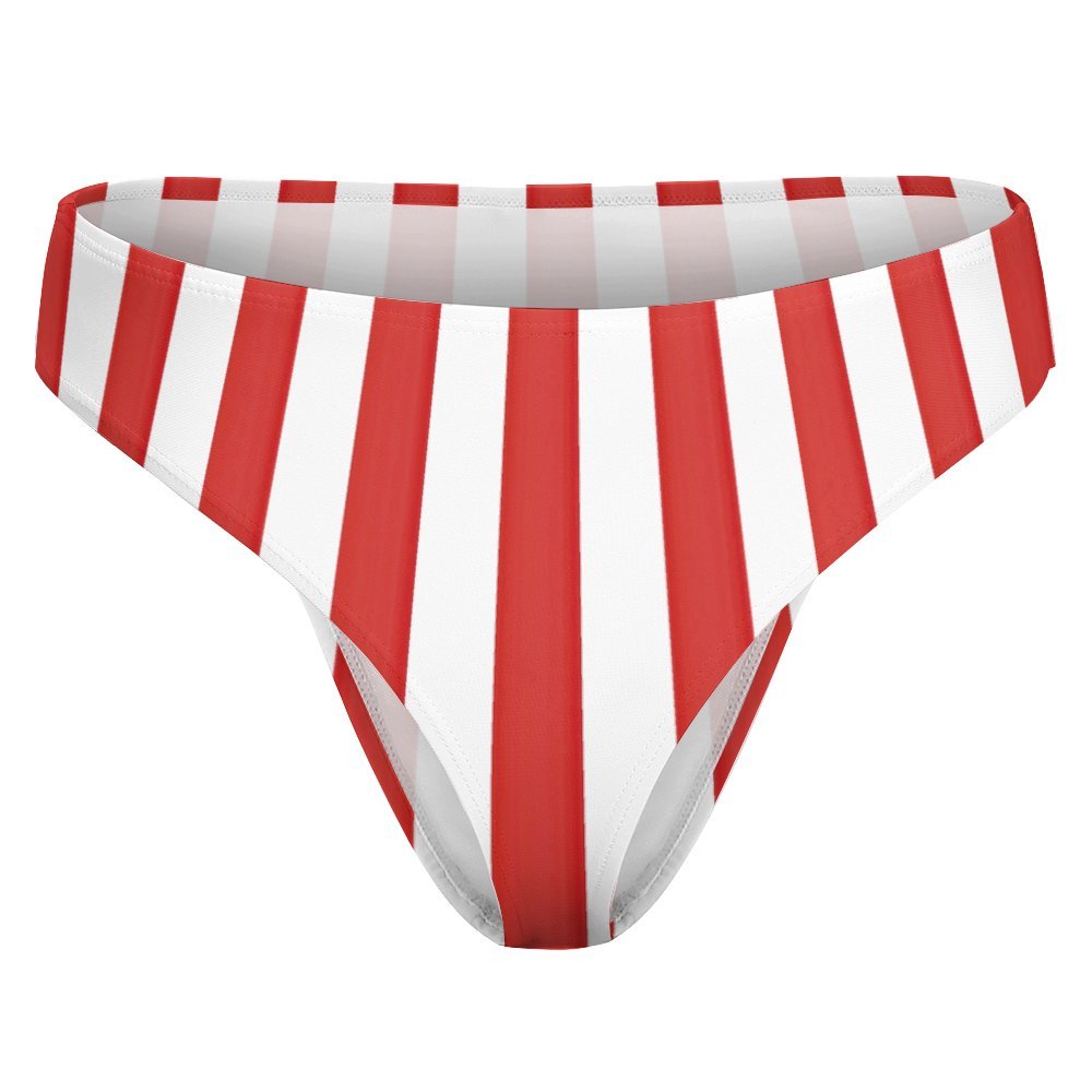 USA/American Flag Inspired Vertical Stripes T-Back Thong Bikini