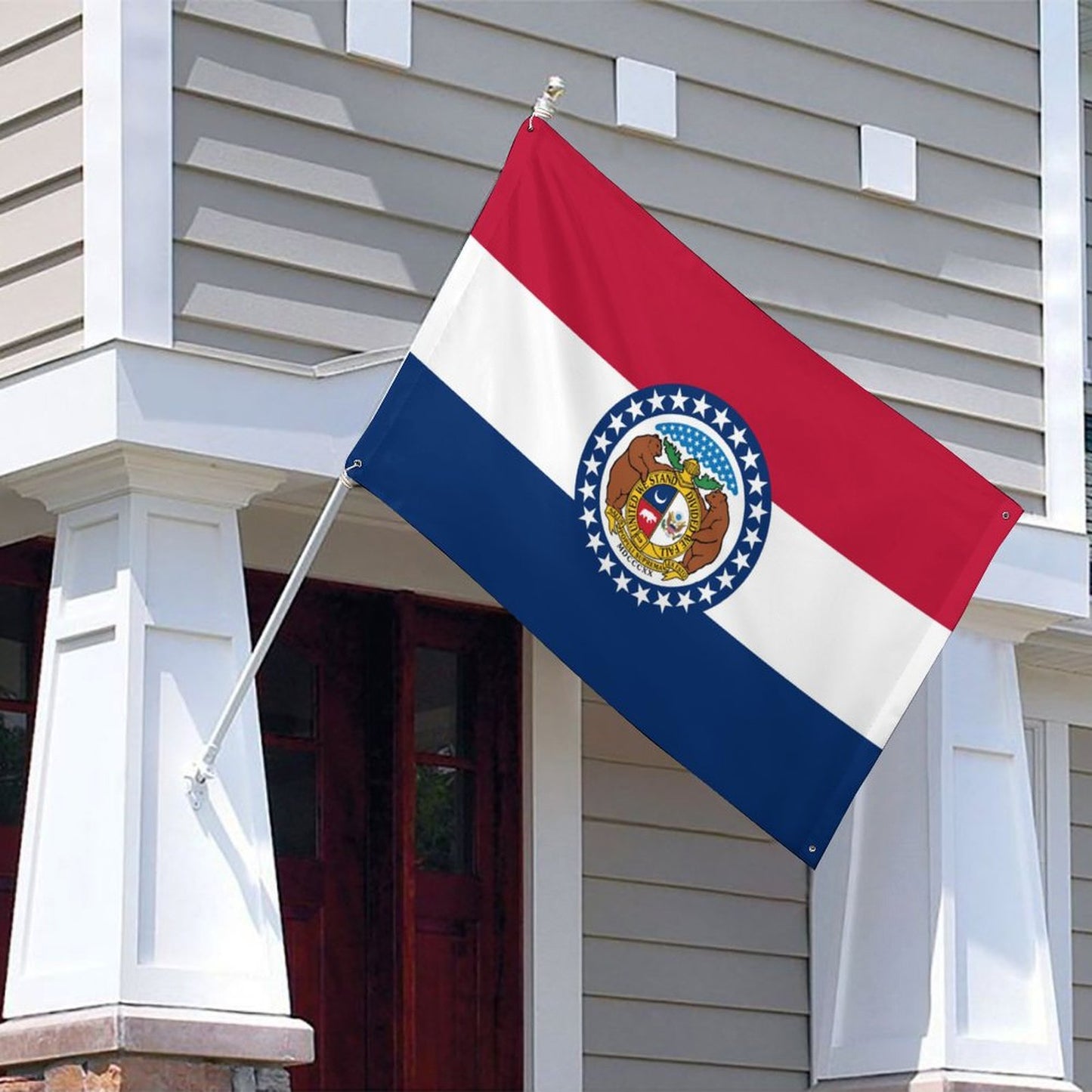 Missouri Flag Inspired Wall Mount Flag with Four Grommets (35x59 in)