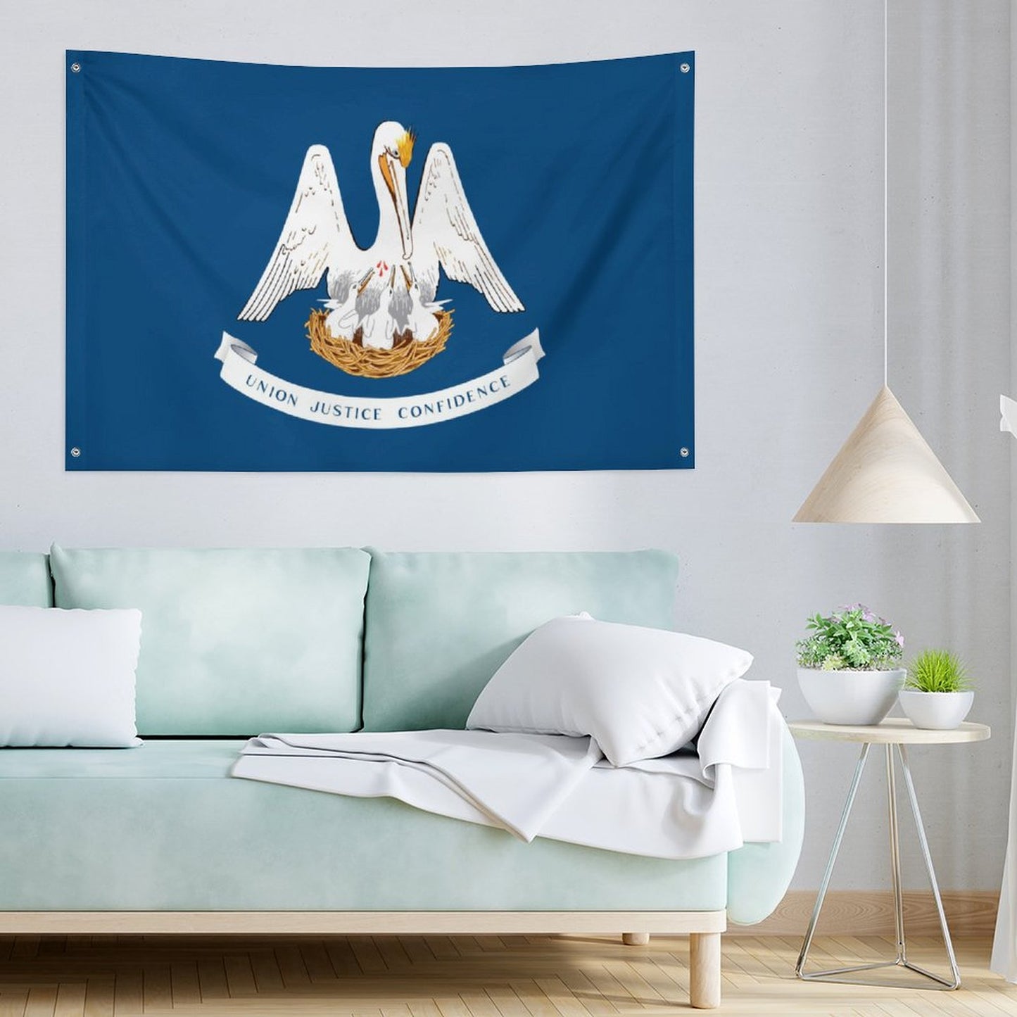 Louisiana Flag Inspired Wall Mount Flag with Four Grommets (35x59 in)