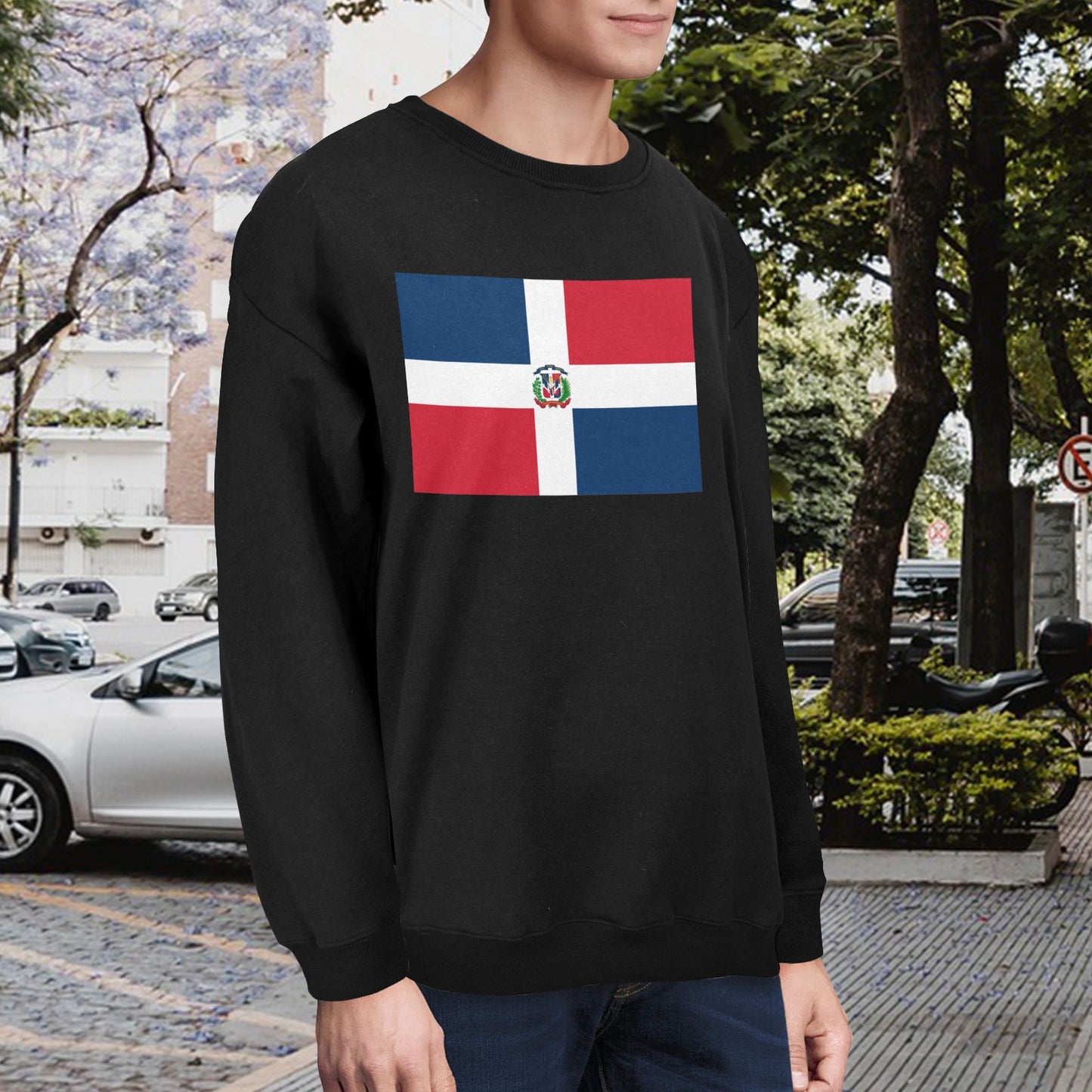 Dominican Republic Flag Unisex Fleece Sweatshirt (Made in the USA)