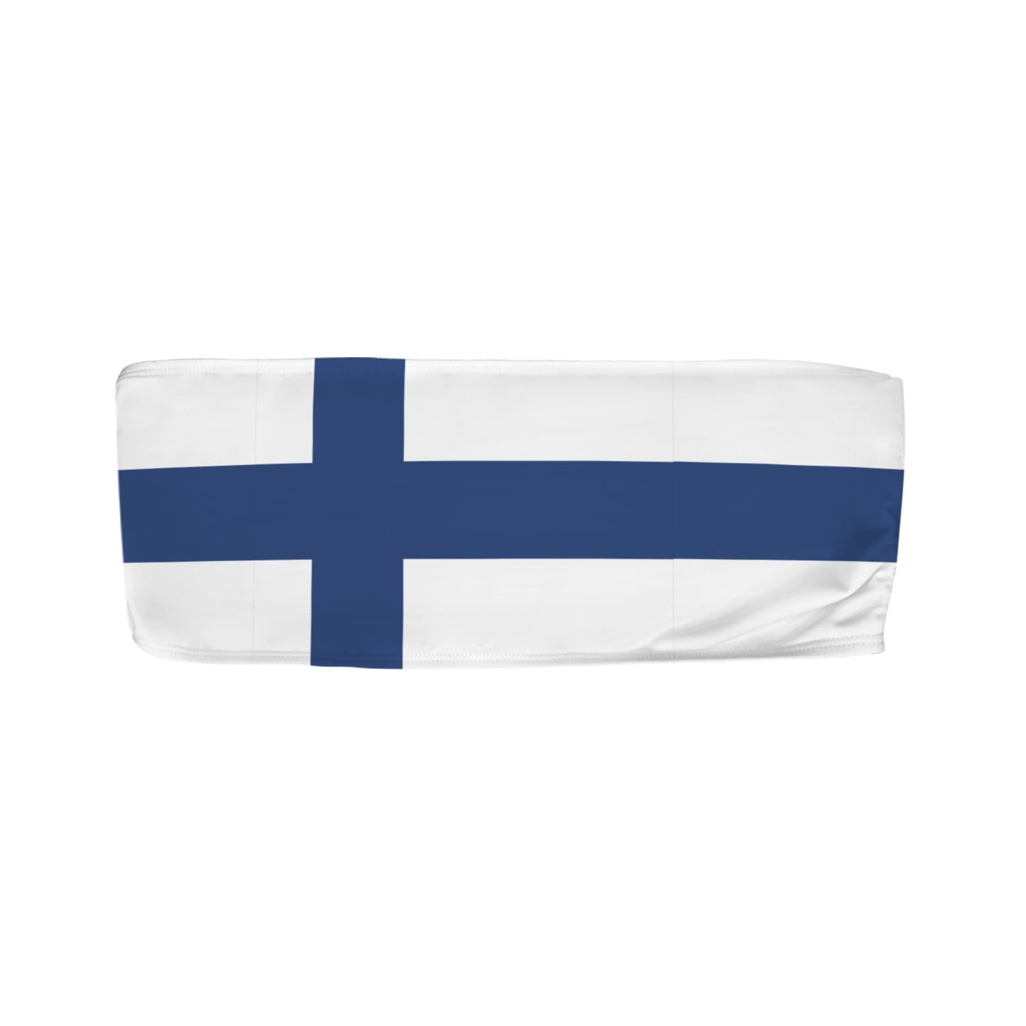 Finland Flag Inspired Bandeau Tube Bikini Top